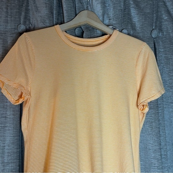 NWT Gap Orange Stripe Short Sleeve Crewneck Tee Shirt Size Medium - Picture 5 of 12